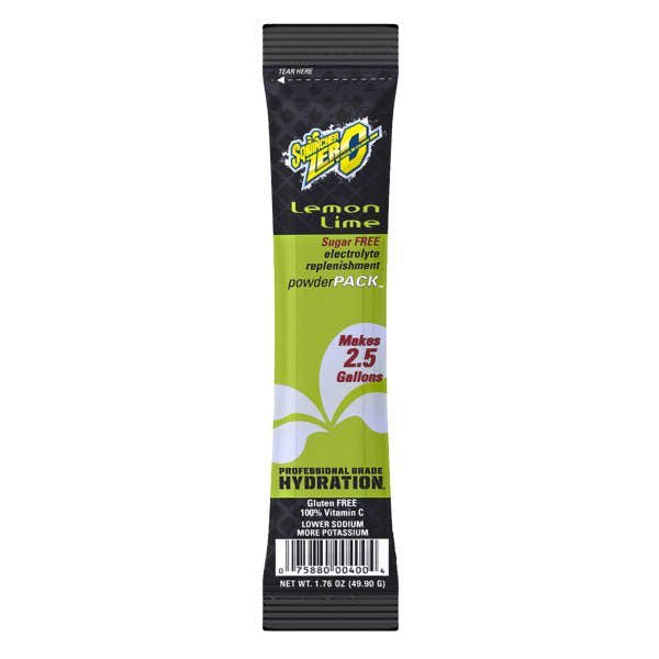 Sqwincher Zero Lemon-Lime Electrolyte Replenishment Drink Mix, 1.76 oz. Individual Packet - 1057733_BG - 1 Sqwincher Zero Lemon-Lime Electrolyte Replenishment Drink Mix, 1.76 oz. Individual Packet - 1057733_BG - 1