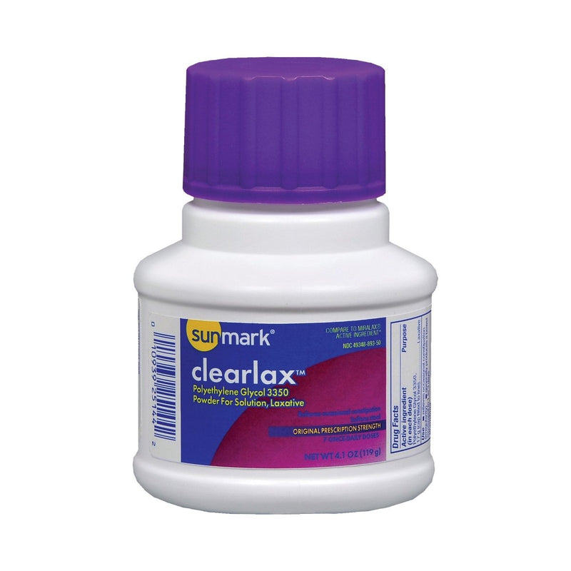 Sunmark Clearlax Polyethylene Glycol 3350 Laxative - 997468_EA - 1 Sunmark Clearlax Polyethylene Glycol 3350 Laxative - 997468_EA - 1