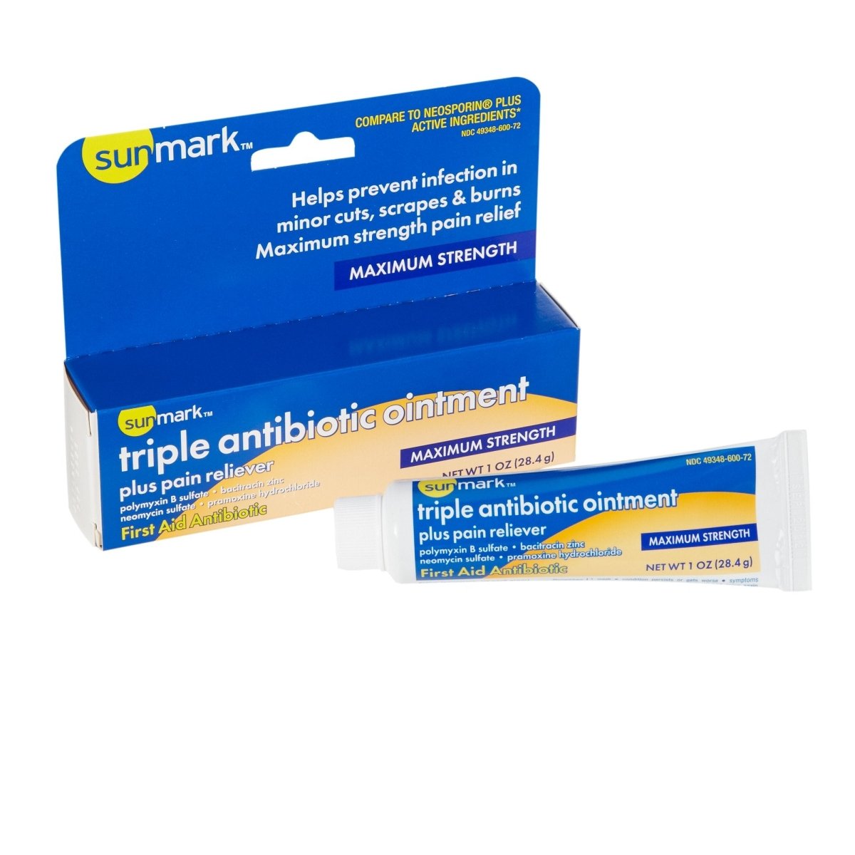 Sunmark Triple Antibiotic Ointment Plus Pain Reliever - 552040_EA - 1 Sunmark Triple Antibiotic Ointment Plus Pain Reliever - 552040_EA - 1