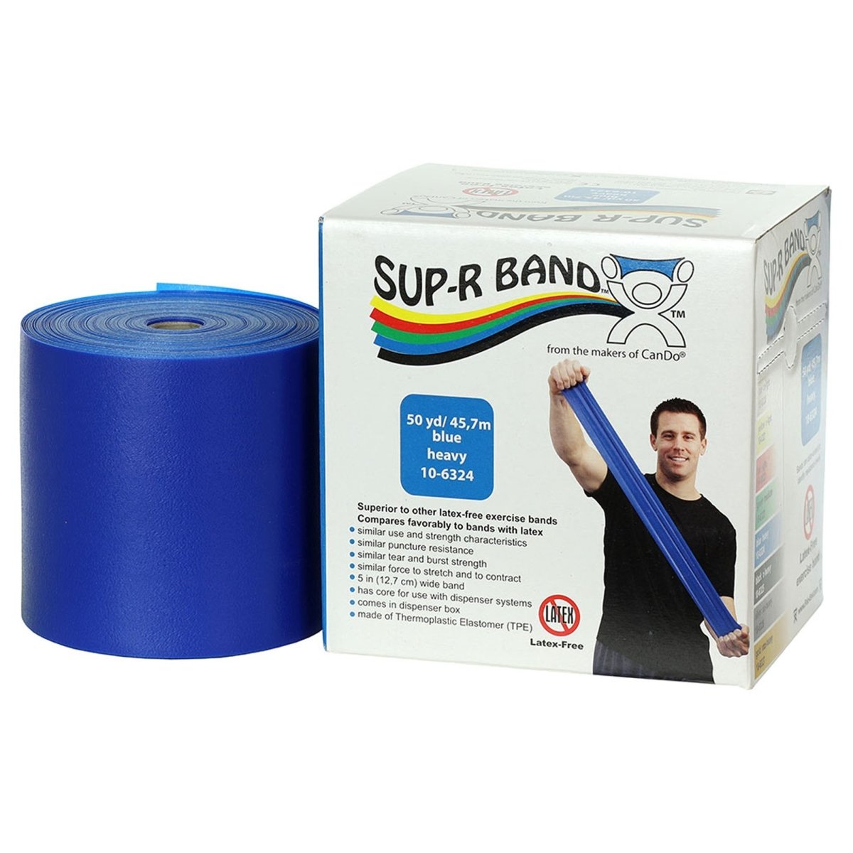Sup-R Band Exercise Resistance Band, Blue, 5 Inch x 50 Yard - 930467_EA - 1 Sup-R Band Exercise Resistance Band, Blue, 5 Inch x 50 Yard - 930467_EA - 1