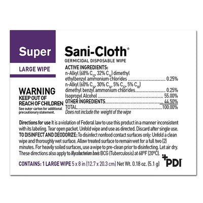 Super Sani-Cloth Surface Disinfectant Wipe - 297456_EA - 8 Super Sani-Cloth Surface Disinfectant Wipe - 297456_EA - 8