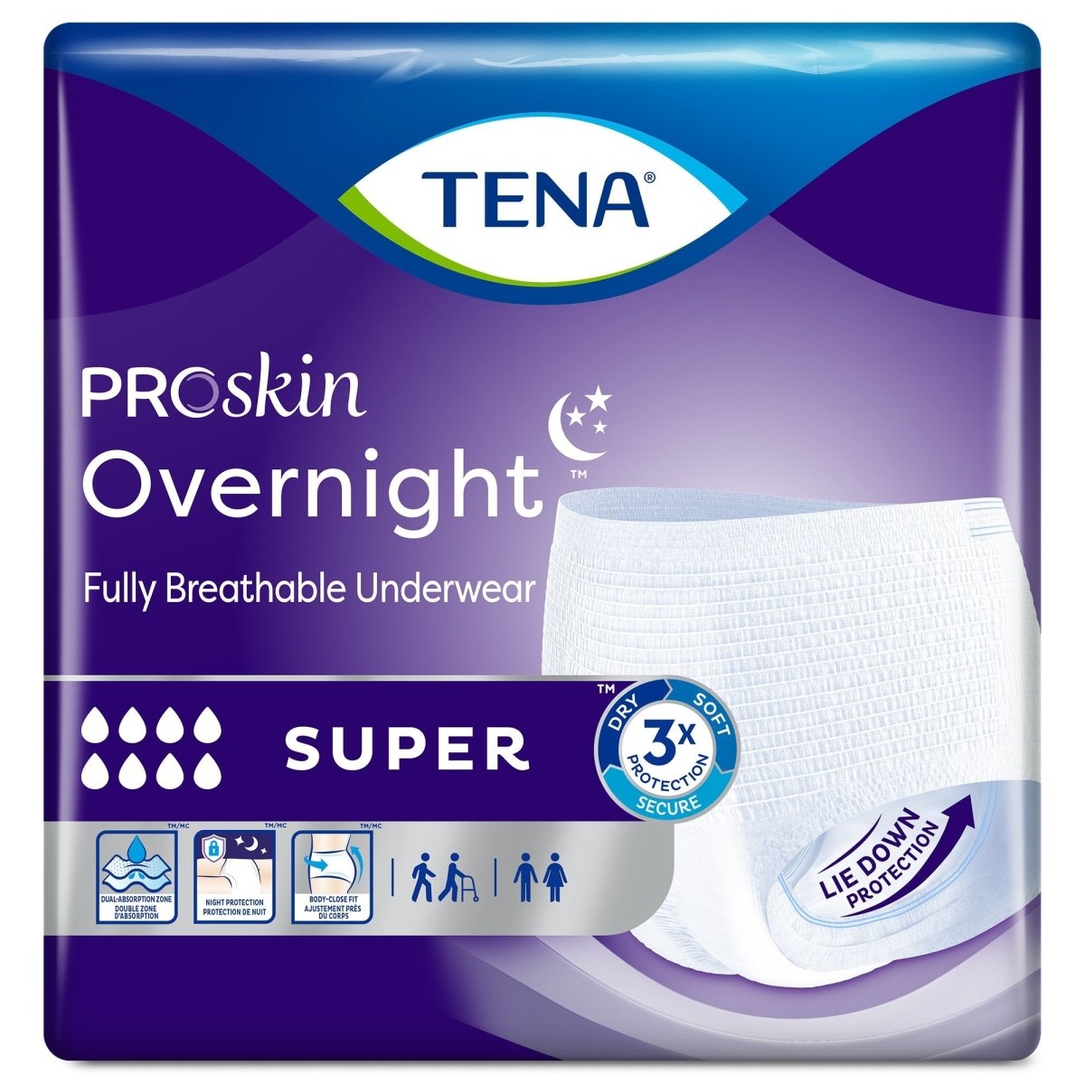 Tena Overnight Super Absorbent Underwear -Unisex - 1053408_BG - 1 Tena Overnight Super Absorbent Underwear -Unisex - 1053408_BG - 1