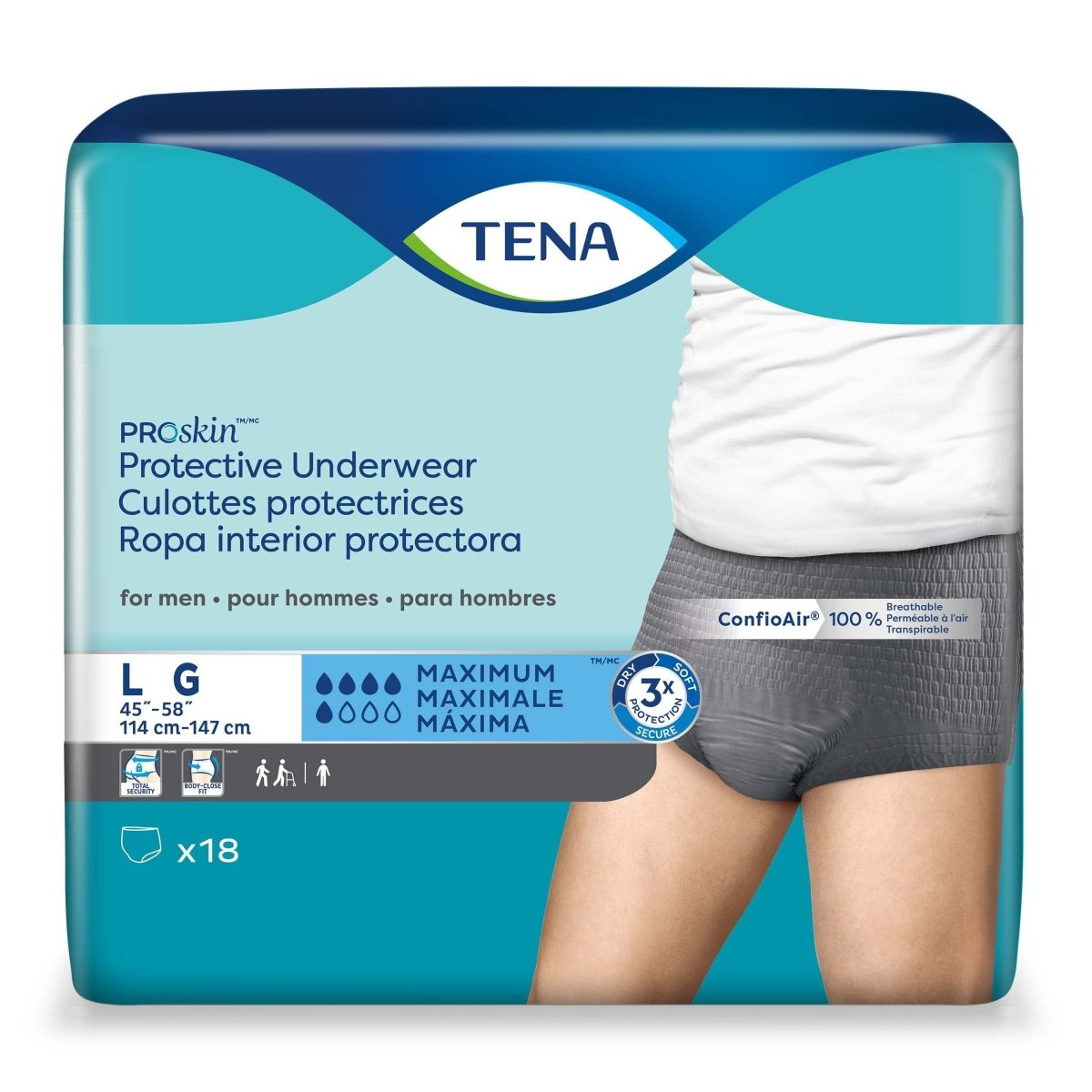 Tena ProSkin Maximum Absorbent Underwear -Male - 1135410_BG - 1 Tena ProSkin Maximum Absorbent Underwear -Male - 1135411_BG - 2