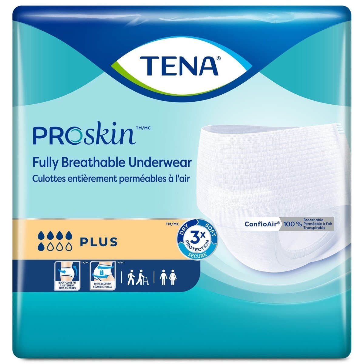 TENA ProSkin Plus Fully Breathable Absorbent Underwear -Unisex - 1182392_CS - 1 TENA ProSkin Plus Fully Breathable Absorbent Underwear -Unisex - 1182392_CS - 2