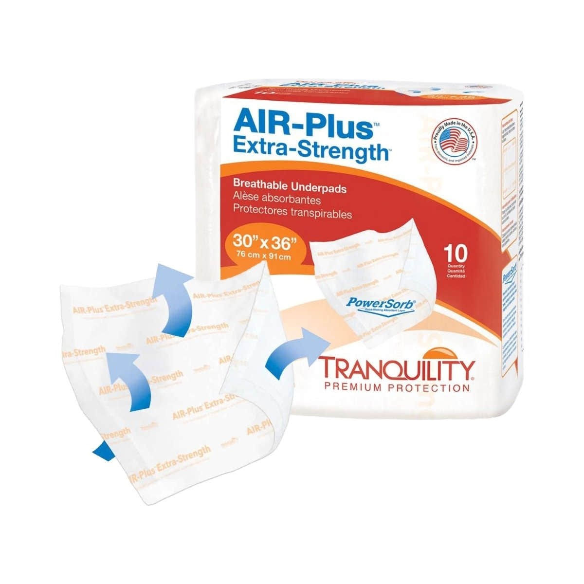 Tranquility AIR-Plus Extra-Strength Positioning Underpad, 30 x 36 Inch - 816458_BG - 1 Tranquility AIR-Plus Extra-Strength Positioning Underpad, 30 x 36 Inch - 816458_BG - 1