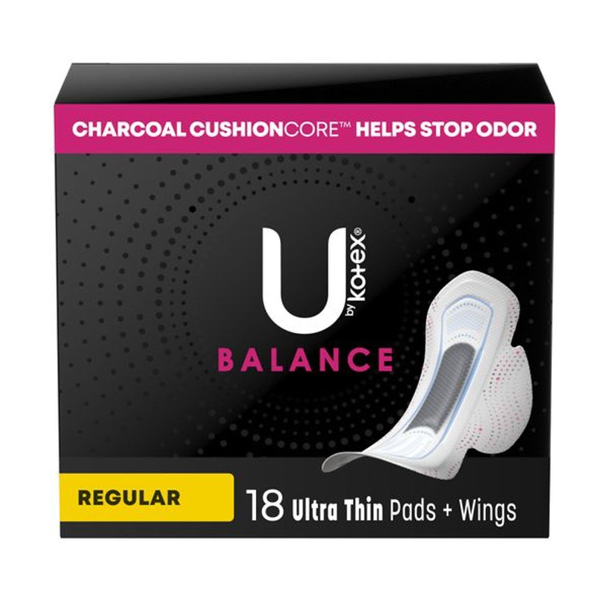 U By Kotex Balance Ultra Thin Charcoal Pads With Wings - 1224718_CS - 1 U By Kotex Balance Ultra Thin Charcoal Pads With Wings - 1224718_CS - 1