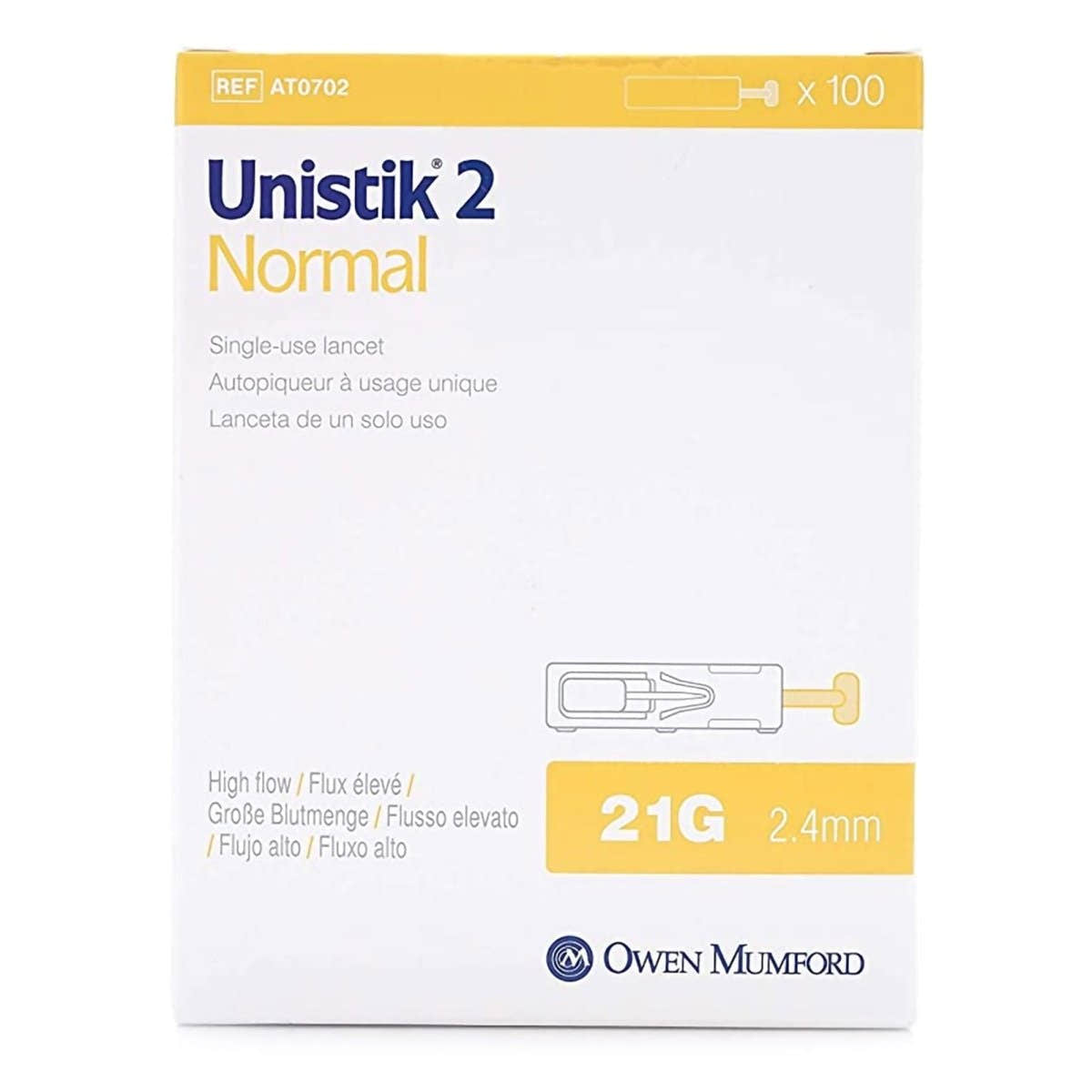Unistik Normal Flow Lancet Needle -Each Unistik Normal Flow Lancet Needle - 1195452_BX - 2