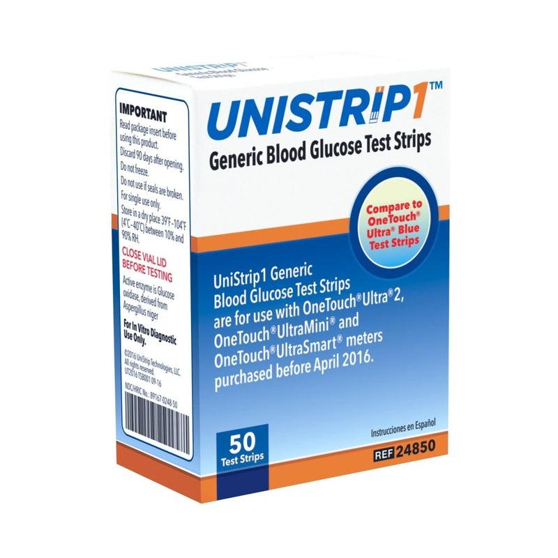 Unistrip Blood Glucose Test Strips - 1080455_BX - 1 Unistrip Blood Glucose Test Strips - 1080455_BX - 1