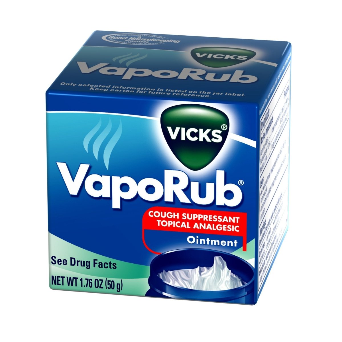 Vicks Vaporub Camphor / Menthol / Eucalyptus Oil Chest Rub - 833168_EA - 1 Vicks Vaporub Camphor / Menthol / Eucalyptus Oil Chest Rub - 833168_EA - 1