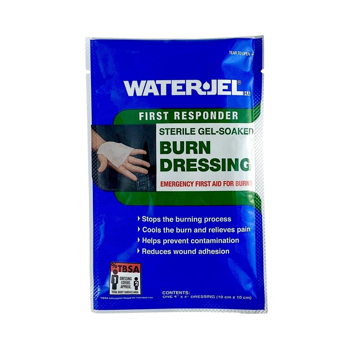 Water-Jel First Responder Burn Dressing, 4 x 4 Inch - 1071032_CS - 1 Water-Jel First Responder Burn Dressing, 4 x 4 Inch - 1071032_CS - 1