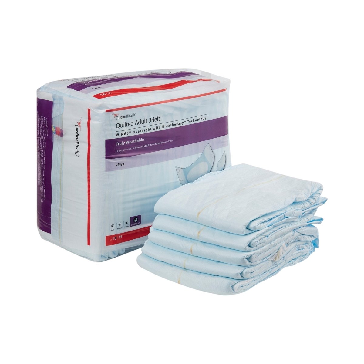 Wings Overnight Absorbency Incontinence Brief -Unisex - 864860_CS - 1 Wings Overnight Absorbency Incontinence Brief -Unisex - 864860_CS - 1