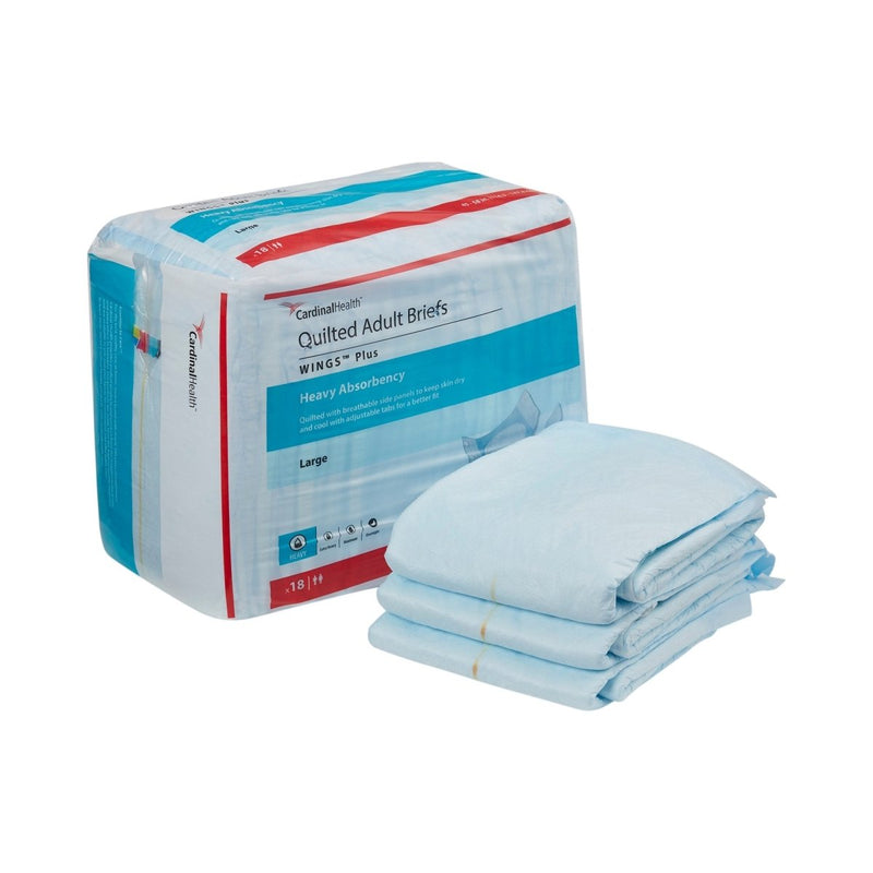 Wings Plus Quilted Heavy Absorbency Incontinence Briefs - 864858_BG - 2 Wings Plus Quilted Heavy Absorbency Incontinence Briefs - 864858_BG - 2