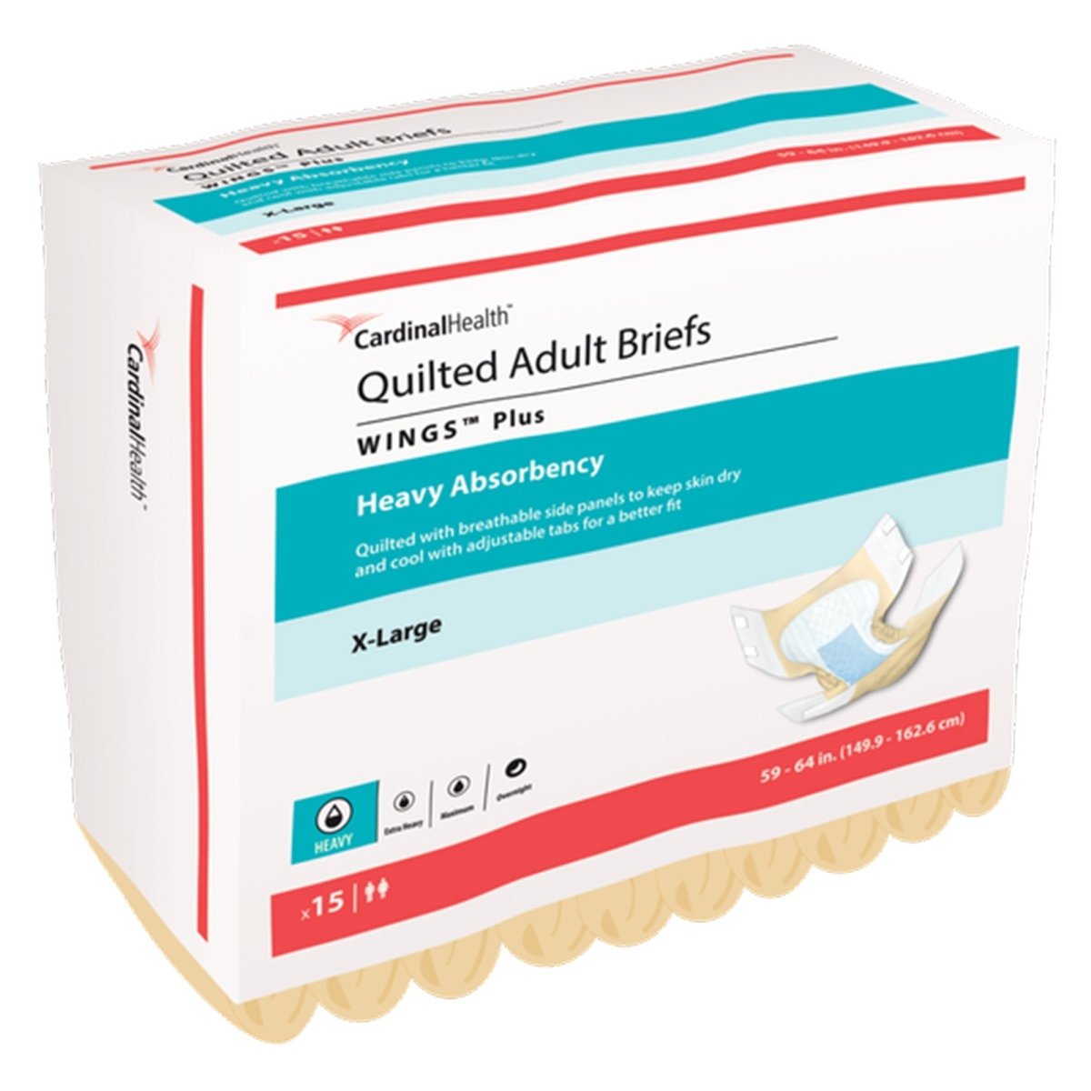 Wings Plus Quilted Heavy Absorbency Incontinence Briefs - 868374_BG - 1 Wings Plus Quilted Heavy Absorbency Incontinence Briefs - 868374_BG - 1