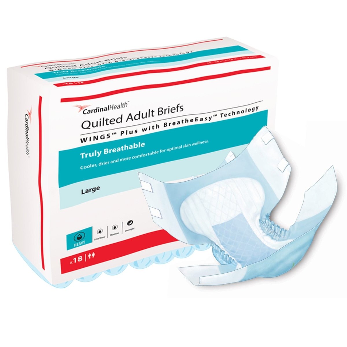 Wings Quilted Plus with BreatheEasy Technology Incontinence Brief -Unisex - 1176299_BG - 1 Wings Quilted Plus with BreatheEasy Technology Incontinence Brief -Unisex - 1176299_BG - 1