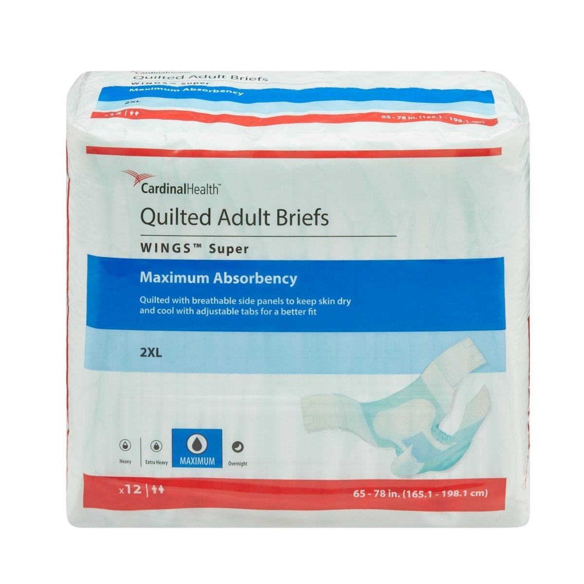 Wings Super Maximum Absorbency Incontinence Brief -Unisex - 653192_BG - 1 Wings Super Maximum Absorbency Incontinence Brief -Unisex - 653192_BG - 1