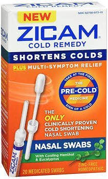 Zicam Cold Remedy Medicated Nasal Swabs - 1051258_BX - 1 Zicam Cold Remedy Medicated Nasal Swabs - 1051258_BX - 1
