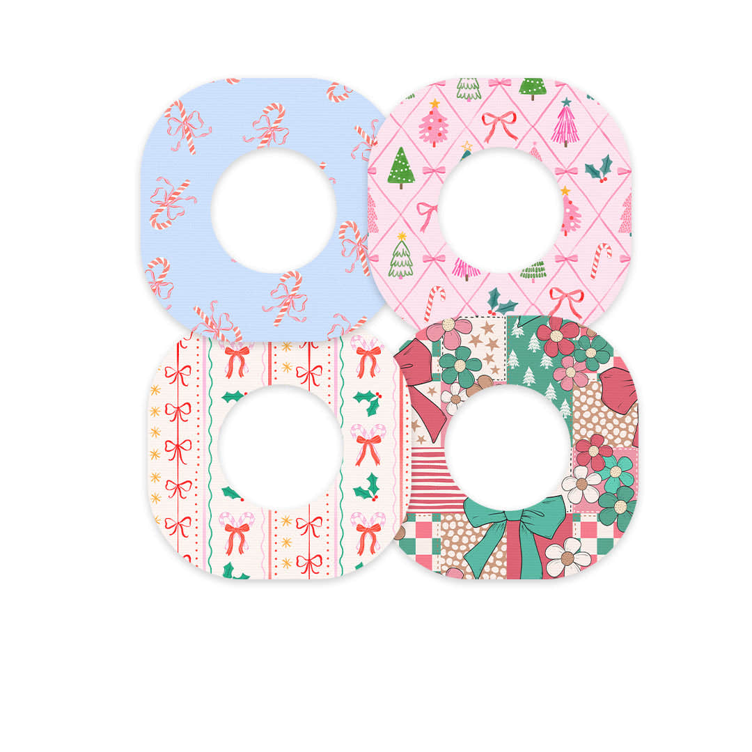 Pretty in Pink Holiday Variety Dexcom G7 and Stelo Patch Tape - Pump Peelz