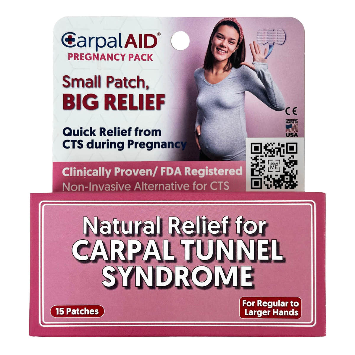 CarpalAid Patch Pregnancy Hand-Based Carpal Tunnel Support — Large