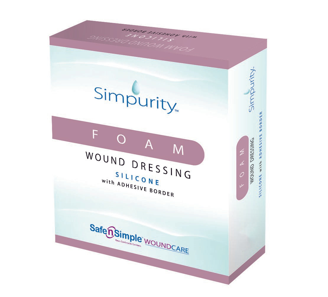 Safe N Simple Simpurity Foam Wound Dressing Silicone with Adhesive Border (192 Count)