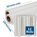 McKesson Crepe Table Paper — 18 Inch x 125 Foot / White / Roll