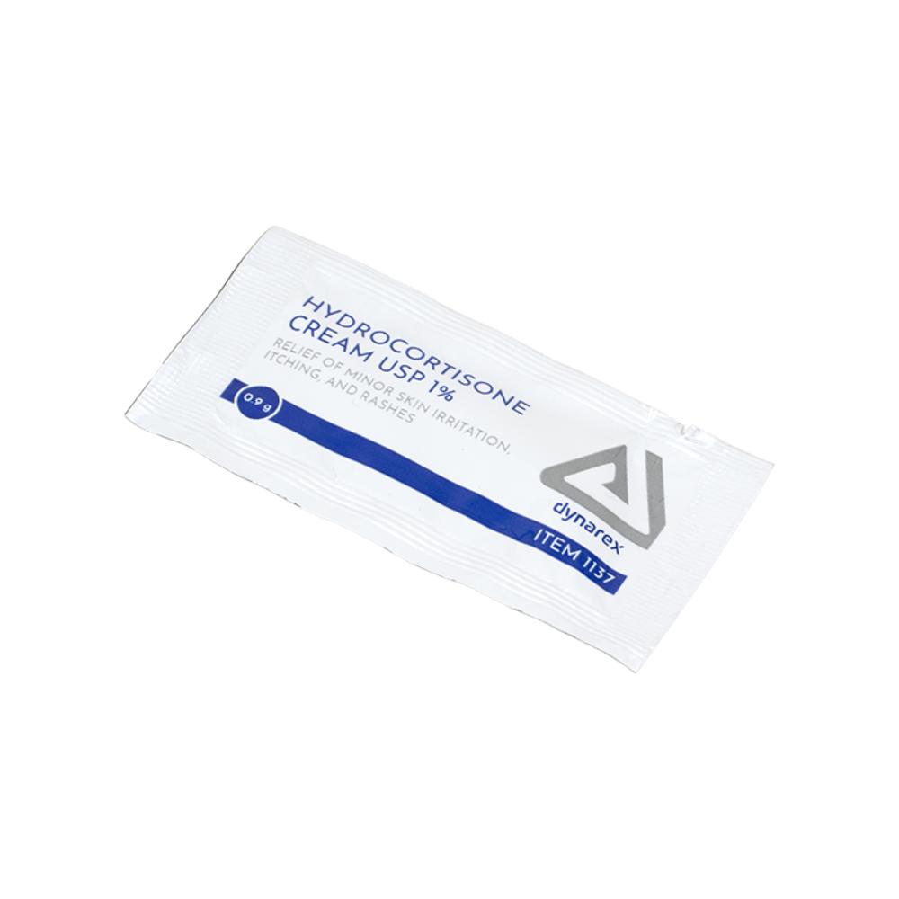 Dynarex Hydrocortisone Cream, 0.9 g Foil Packet, 25/bx, 72bxs/case (1800 Count)