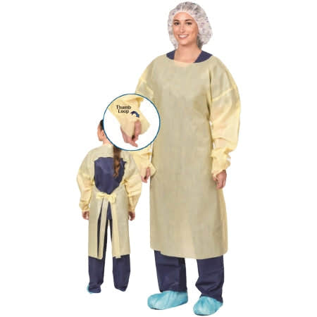 Precept® 50095 Protective Procedure Gown 100 pcs, Yellow, Disposable, AAMI Level 2, Non-Sterile, One Size