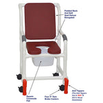 MJM International 118-3TW-SSDE-CBP-BG-SQ-PAIL-AT Shower Chair With Soft Seat Deluxe Elongated, Cushion Back, And Anti-Tippers