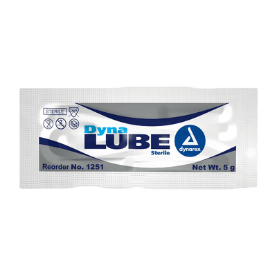 Dynarex DynaLube Lubricating Jelly - Sterile, 5g Packet, 72ea/bx, 12bxs/case (864 Count)