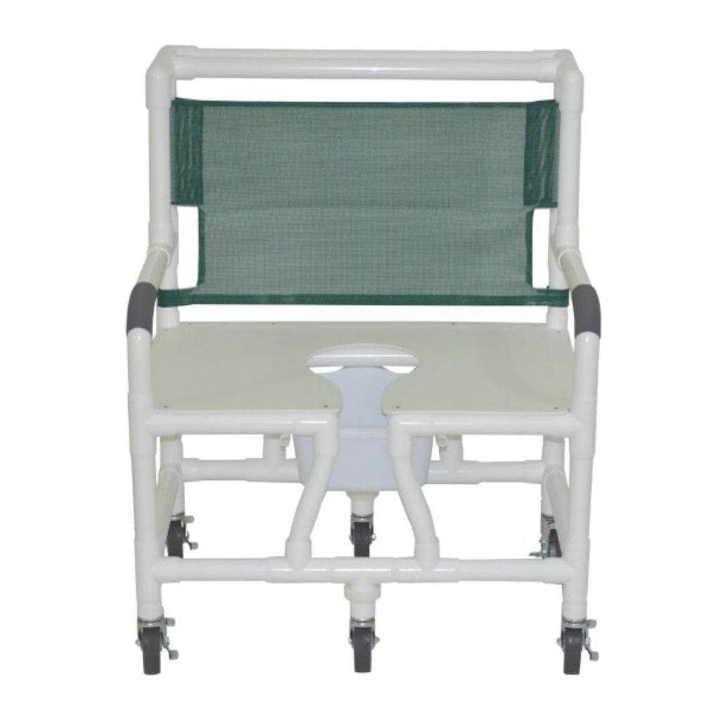 MJM International 130-5HD Bariatric Shower Chair 30" Internal Width, Full Support Seat With Commode Opening 700 Lbs Weight Capacity
