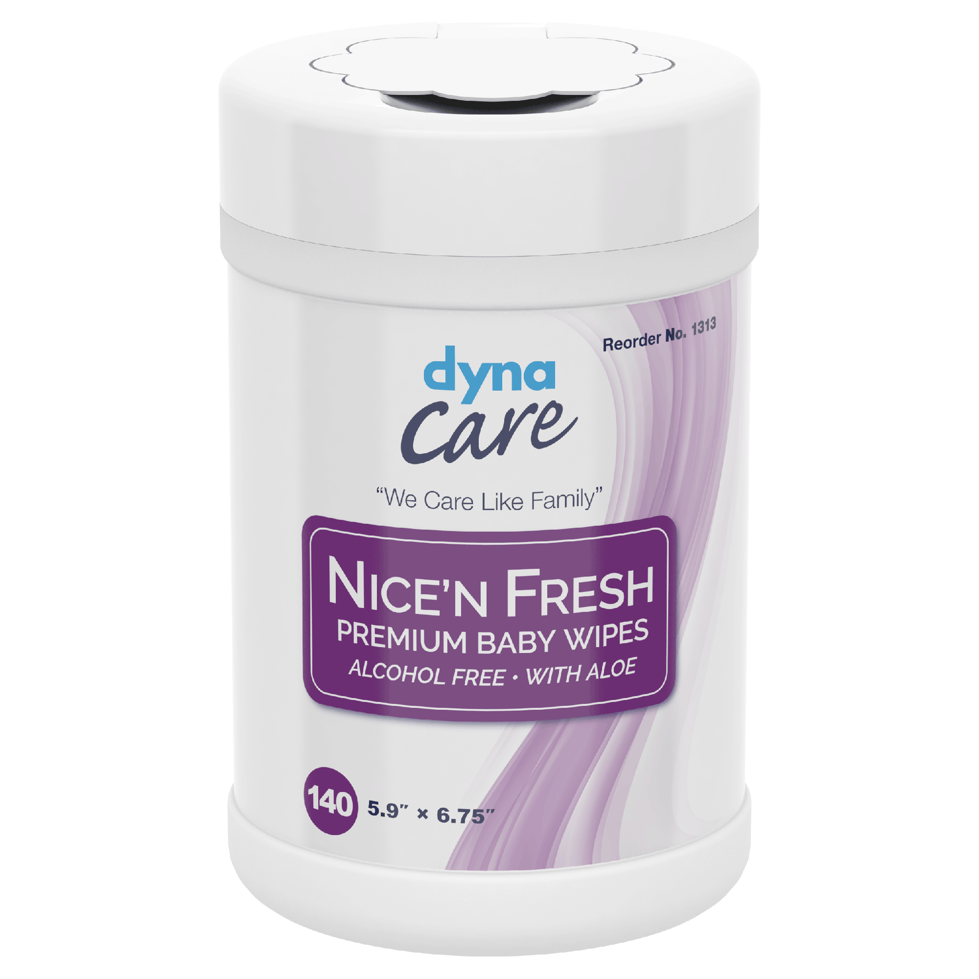 DynaCare Nice'n Fresh Premium Baby Wipes Scented, 6" x 6.75", 12can/case (1680 Count)