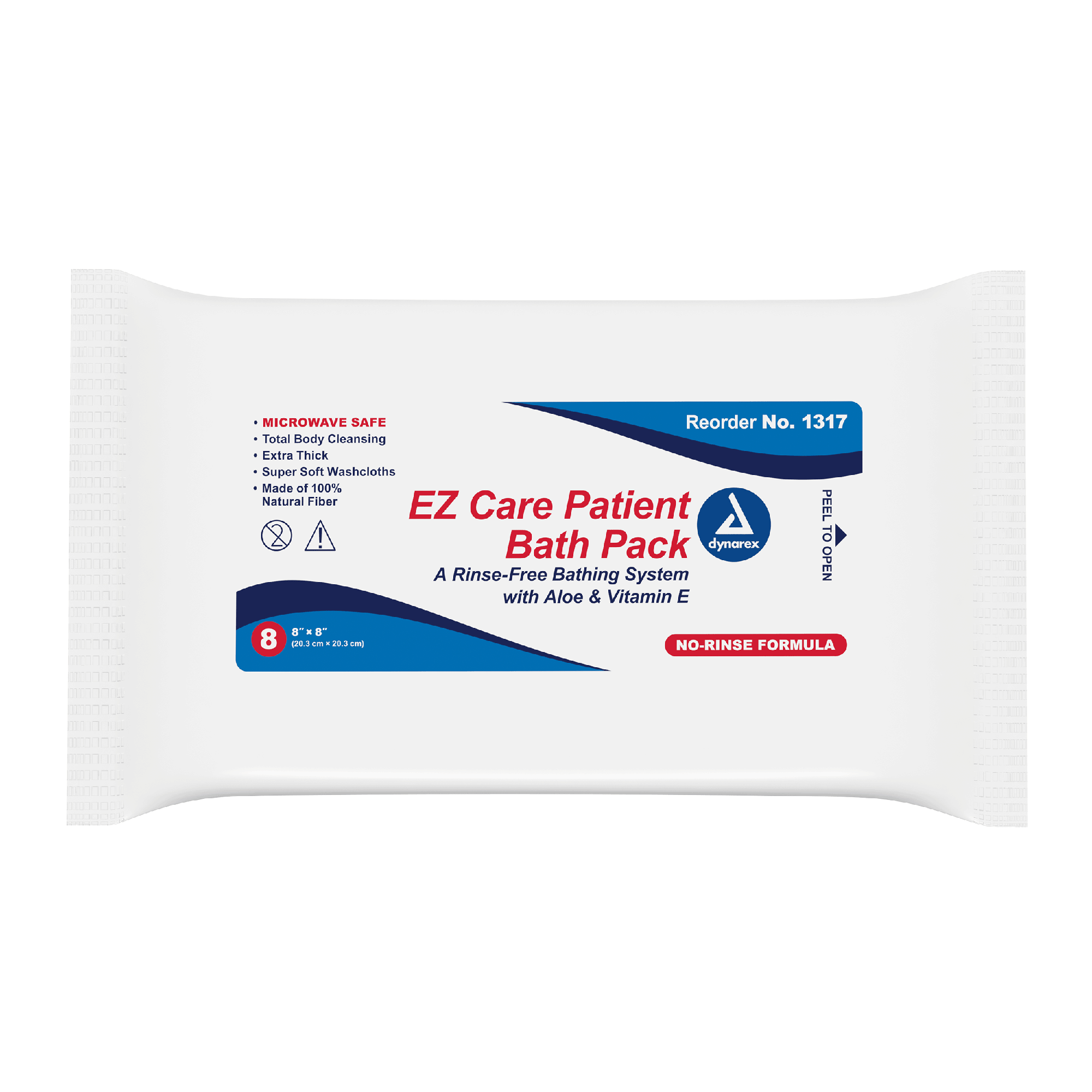 DynaCare EZ Care Patient Bath Packs, 8" x 8", 24pks/case (192 Count)