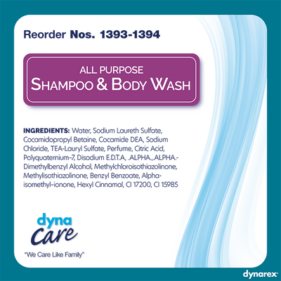 DynaCare All Purpose Shampoo and Body Wash, 8 oz. 48bot/case (48 Count)