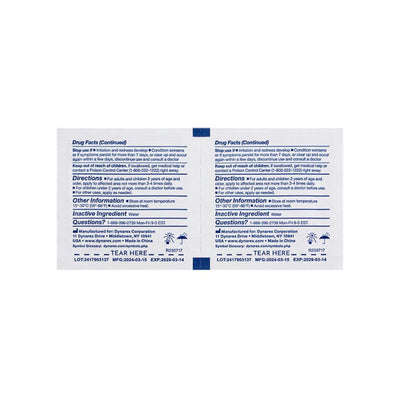 Dynarex Sting & Bite Pad, 10pads/box, 48bxs/case (480 Count)