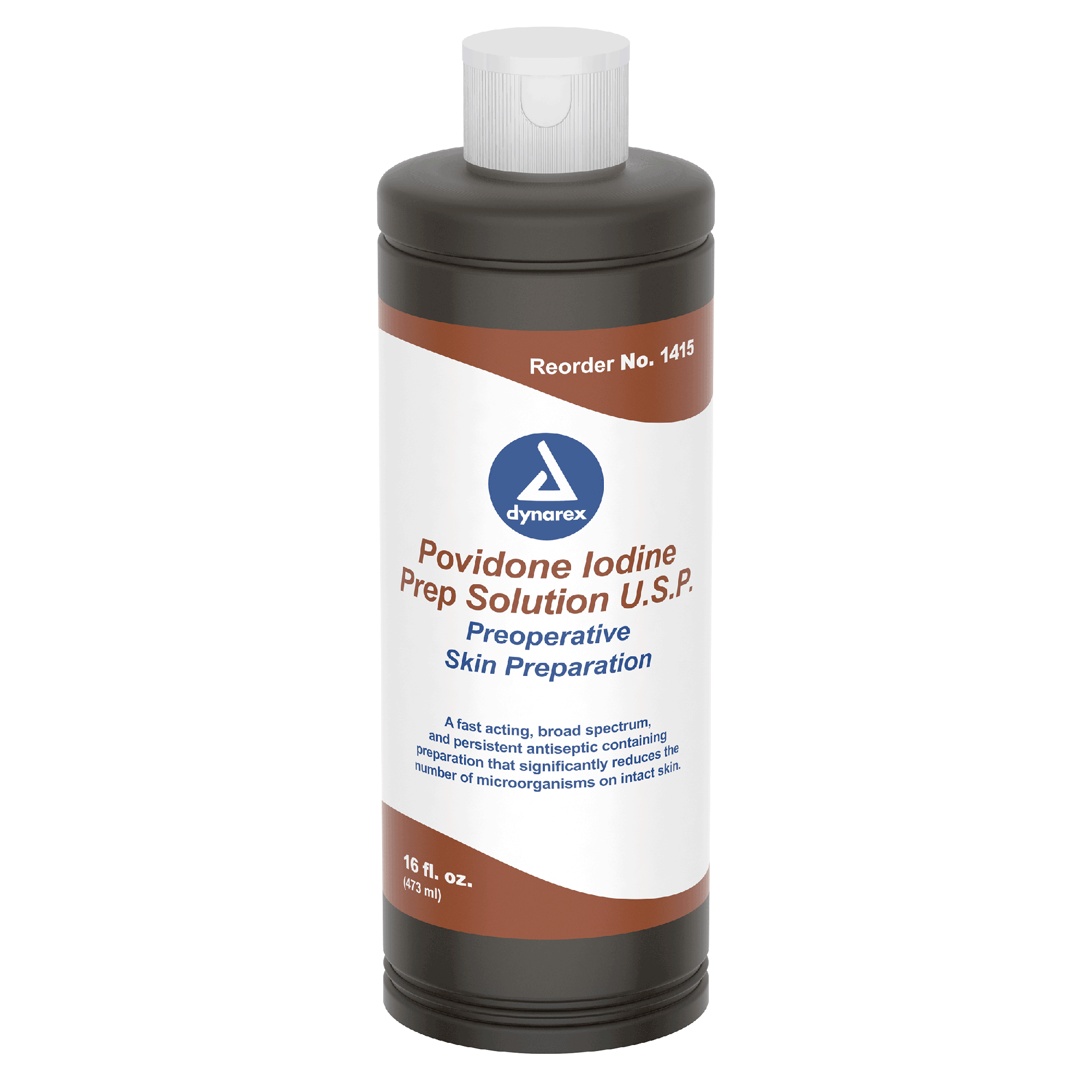 Dynarex Povidone Iodine Prep Solution, 16 oz. Bottle, 24bot/case (24 Count)