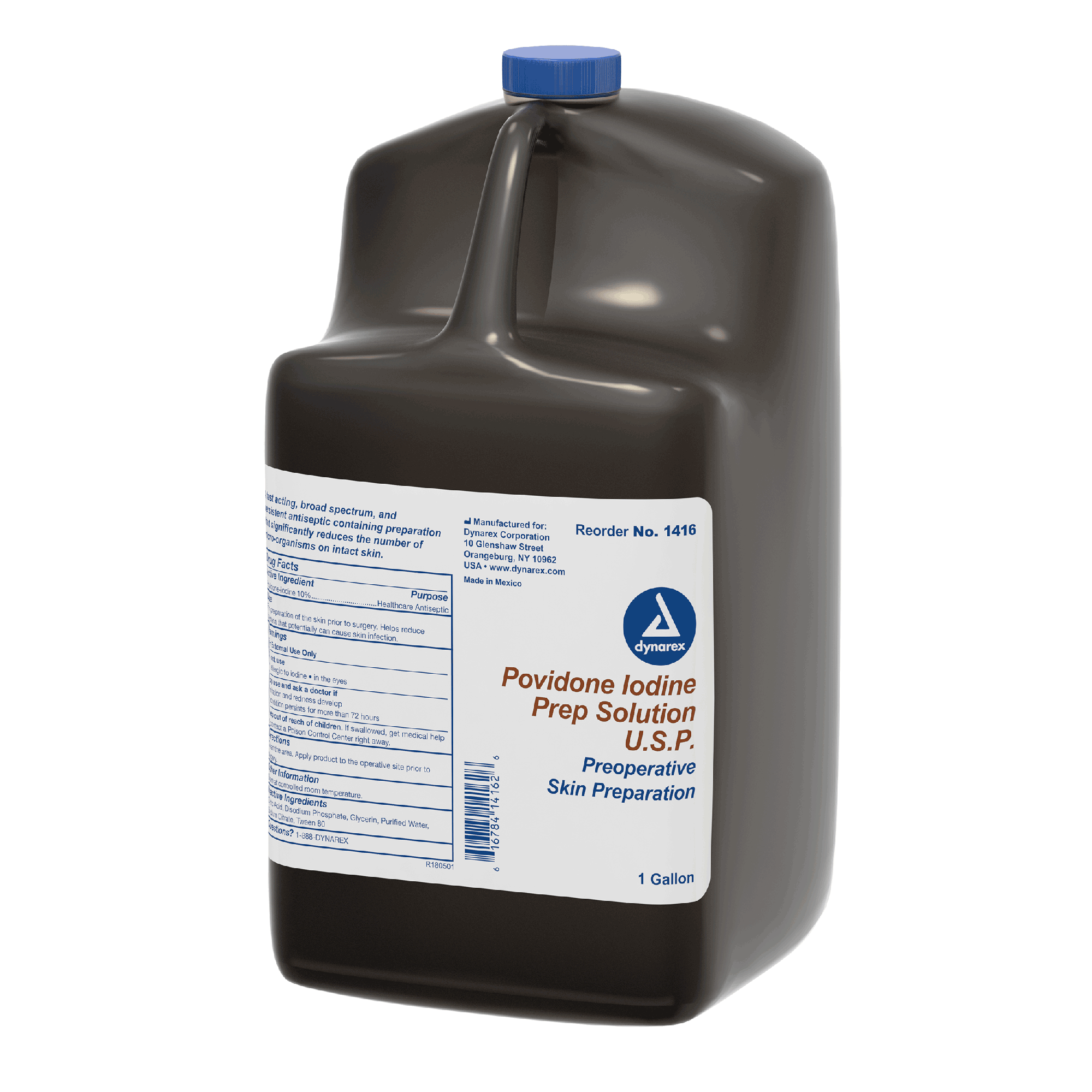 Dynarex Povidone Iodine Prep Solution, 1 gal. Bottle, 4bot/case (4 Count)