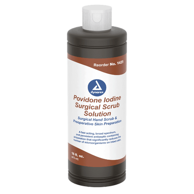 Dynarex Povidone Iodine Scrub Solution, 16 oz. Bottle - 24bot/case (24 Count)