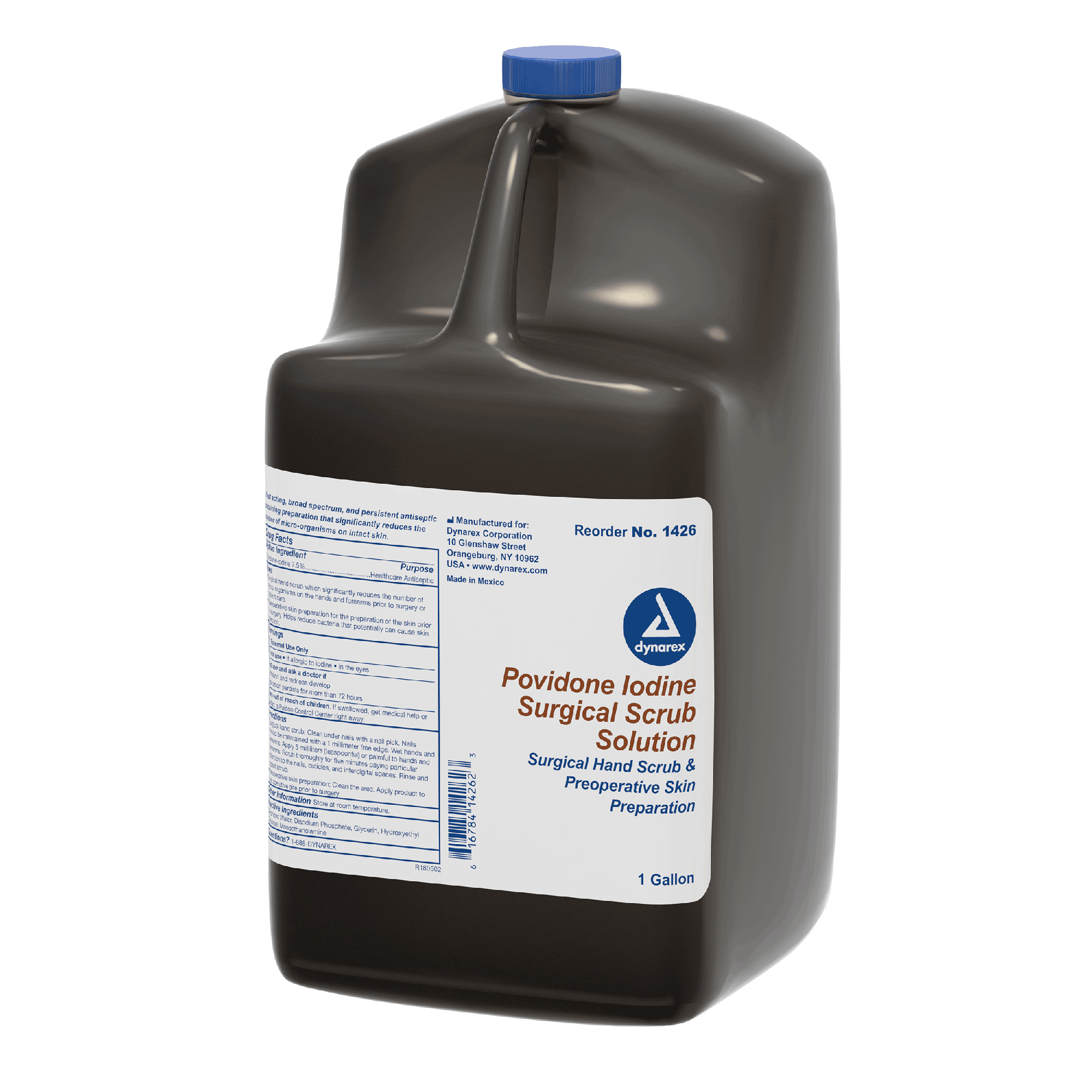 Dynarex Povidone Iodine Scrub Solution, 1 gal. Bottle  4bot/case (4 Count)