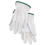 MCR Grain Goatskin Driver Gloves, White, Medium, 12 Pairs
