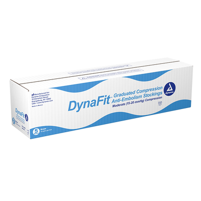 Dynarex DynaFit Compression Stockings - Knee, Large, 12pairs/bx, 5bxs/case (60 Pairs)