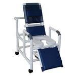MJM International 193-SSDE Reclining Shower Chair, Open Front Soft Seat And Elevated Leg Extension, 325 Lbs Weight Capacity