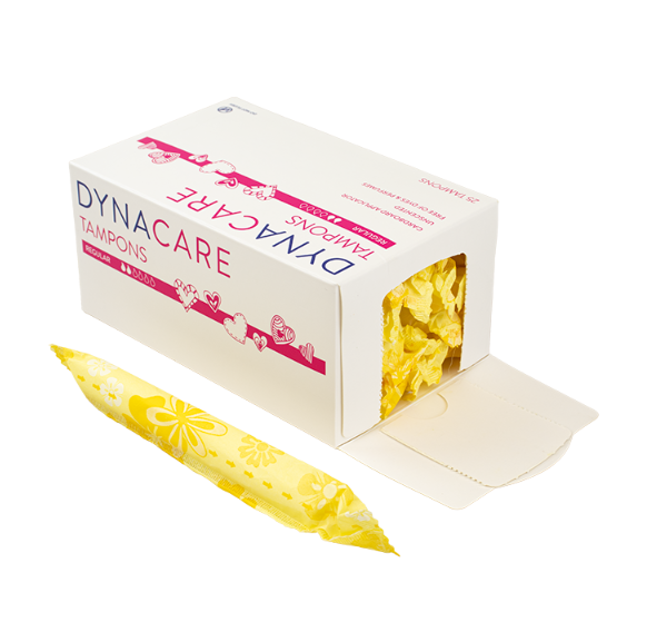 Dynarex Regular Tampons Cardboard Applicator, 6-9gr absorbency, 25ea/bx, 9bxs/case (225 Count)