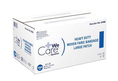 Dynarex Heavy Duty Woven Fabric Bandage - Large Patch 2" x 3" (1500 Count)