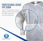 Dynarex Isolation Gown Poly - Coated Barrier, XX-Large, White - 5ea/bx, 10bxs/case (50 Count)