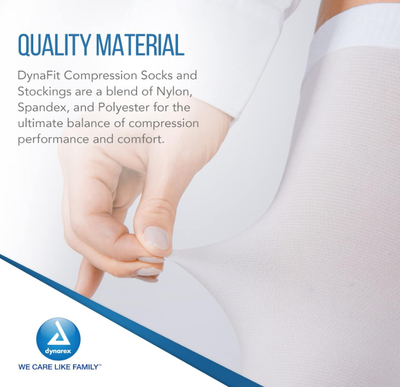 Dynarex DynaFit Compression Stockings - Knee, Large, 12pairs/bx, 5bxs/case (60 Pairs)