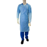 Dynarex CPE Thumb Loop Isolation Gown, Blue - 15ea/bx, 5bxs/case (75 Count)