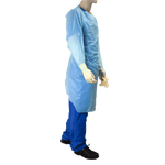 Dynarex CPE Thumb Loop Isolation Gown, Blue - 15ea/bx, 5bxs/case (75 Count)