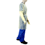 Dynarex Isolation Gown Fluid Resistant, Universal, Yellow - 5ea/bx, 10bxs/case (50 Count)