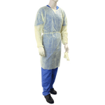 Dynarex Isolation Gown Fluid Resistant, Universal, Yellow - 5ea/bx, 10bxs/case (50 Count)