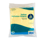 Dynarex Isolation Gown Fluid Resistant, Universal, Yellow - 5ea/bx, 10bxs/case (50 Count)