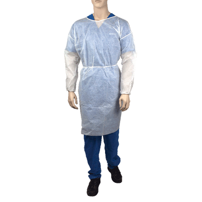 Dynarex Isolation Gown Poly - Coated Barrier, Small - 5ea/bx, 10bxs/case (50 Count)